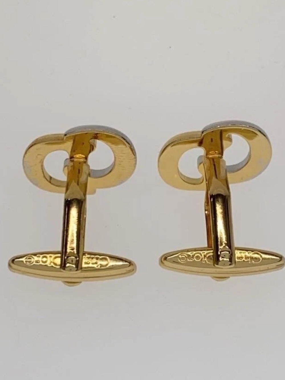Dior two tone Interlocking unisex  Cufflinks EUC - Picture 5 of 6